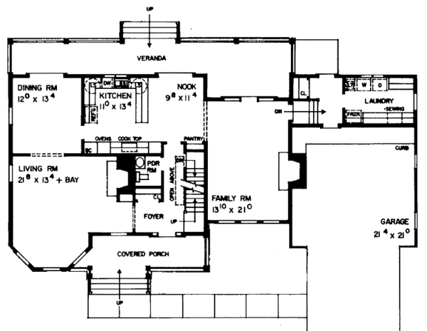 Architectural House Design - Victorian Floor Plan - Main Floor Plan #72-896