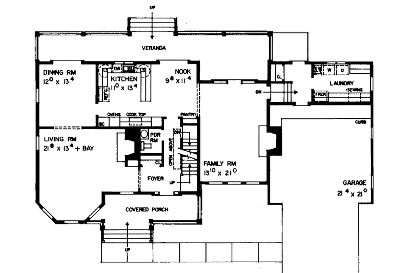 House Blueprint - Floor Plan - Main Floor for Victorian House Plan #72-896 - 4 bed, 3.5 bath
