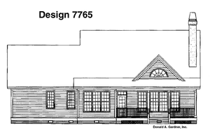 Exterior - Rear Elevation for Country House Plan #929-423 - 3 bed, 2.5 bath
