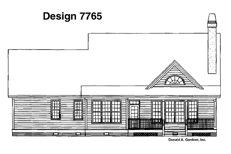 Architectural House Design - Exterior - Rear Elevation for Country House Plan #929-423 - 3 bed, 2.5 bath