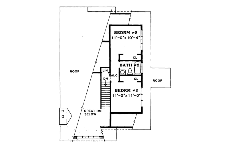 Architectural House Design - Floor Plan - Upper Floor for Contemporary House Plan #456-106 - 3 bed, 2.5 bath