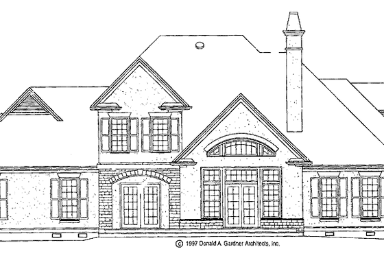 Exterior - Rear Elevation 3 for Country House Plan #929-330 - 4 bed, 2.5 bath