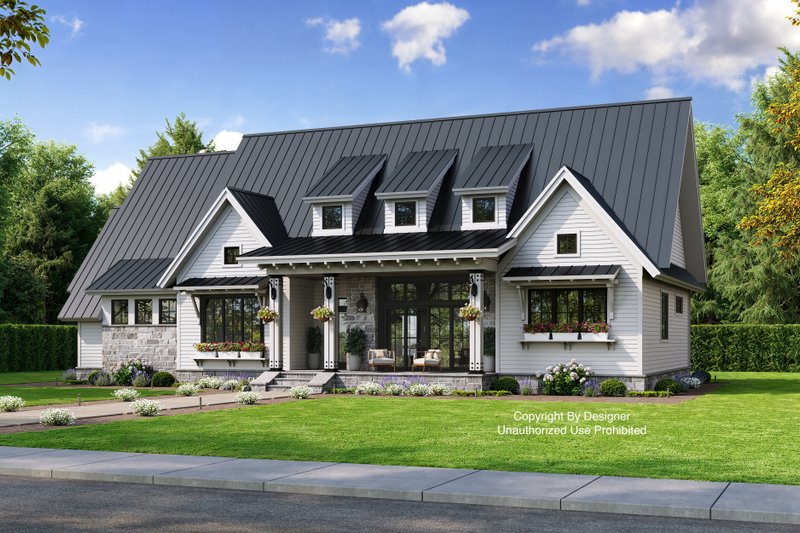 Architectural House Design - Exterior - Front Elevation 3 for Farmhouse House Plan #51-1137 - 3 bed, 2.5 bath