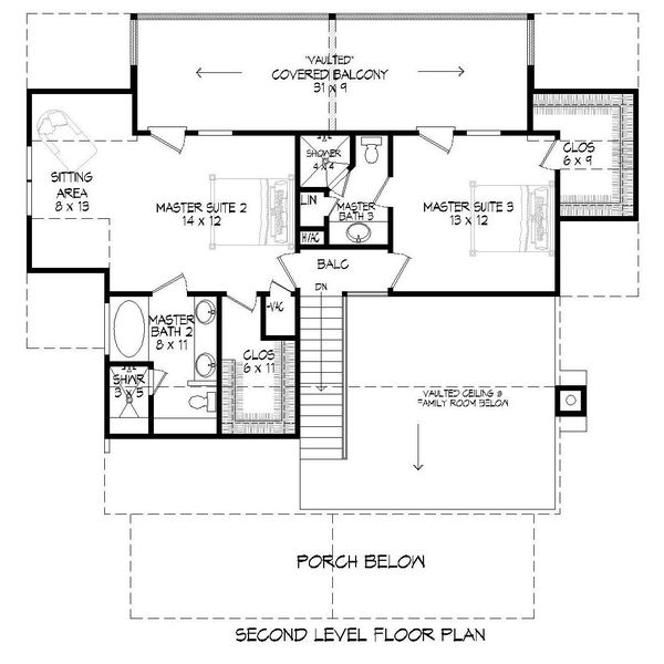 Country Floor Plan - Upper Floor Plan #932-389
