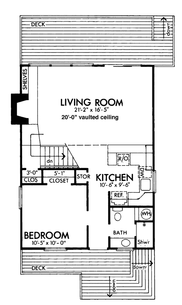 House Blueprint - Contemporary Floor Plan - Main Floor Plan #320-800
