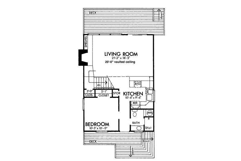Dream House Plan - Floor Plan - Main Floor for Contemporary House Plan #320-800 - 3 bed, 1 bath