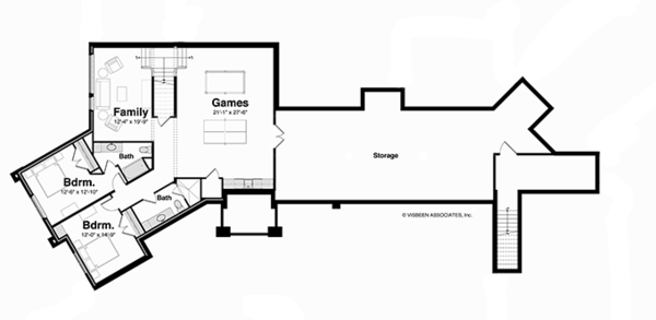 Architectural House Design - Contemporary Floor Plan - Lower Floor Plan #928-255