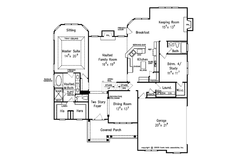 Dream House Plan - Floor Plan - Main Floor for European House Plan #927-931 - 4 bed, 3 bath