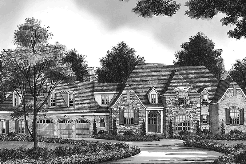 Dream House Plan - Exterior - Front Elevation 3 for Country House Plan #453-466 - 5 bed, 6 bath