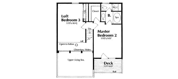 Contemporary Floor Plan - Upper Floor Plan #116-102