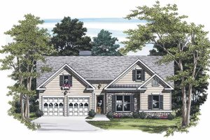 Ranch Exterior - Front Elevation Plan #927-450