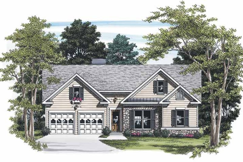 Architectural House Design - Ranch Exterior - Front Elevation Plan #927-450