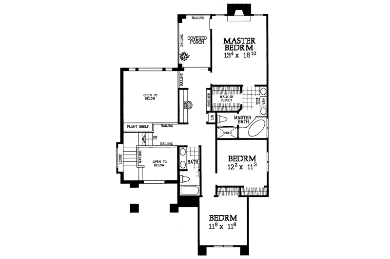 House Design - Floor Plan - Upper Floor for Classical House Plan #72-1085 - 3 bed, 2.5 bath