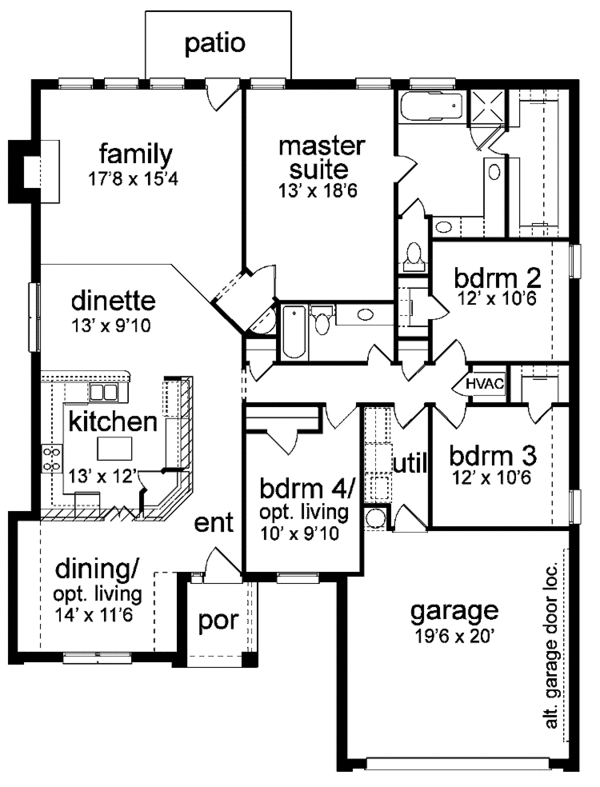 House Plan Design - Ranch Floor Plan - Main Floor Plan #84-645