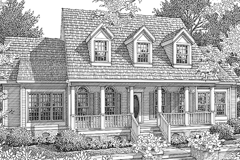 Home Plan - Country Exterior - Front Elevation Plan #45-468