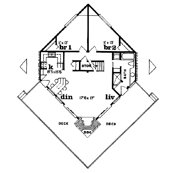 Contemporary Floor Plan - Main Floor Plan #47-362