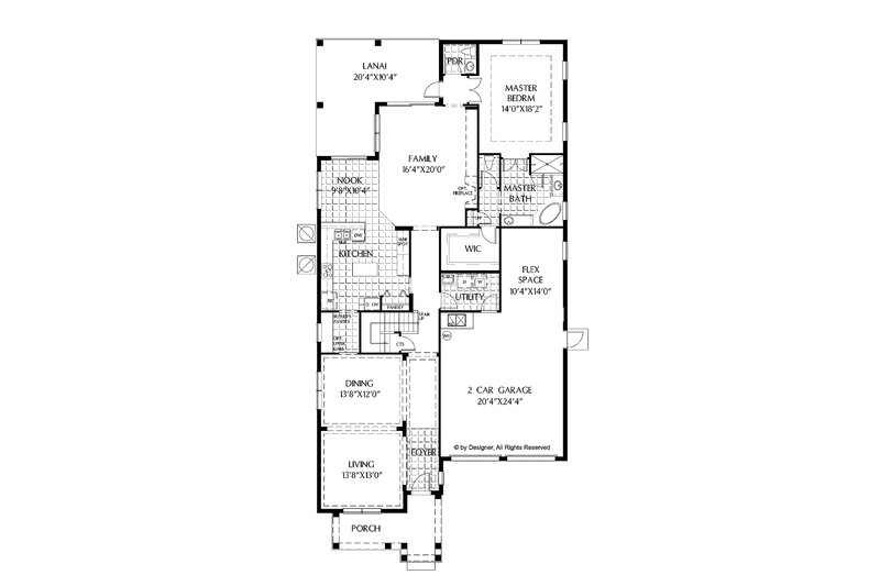 Home Plan - Floor Plan - Main Floor for Colonial House Plan #999-166 - 4 bed, 3.5 bath