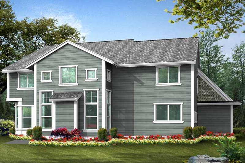 Architectural House Design - Exterior - Rear Elevation 1 for Country House Plan #132-437 - 4 bed, 3 bath