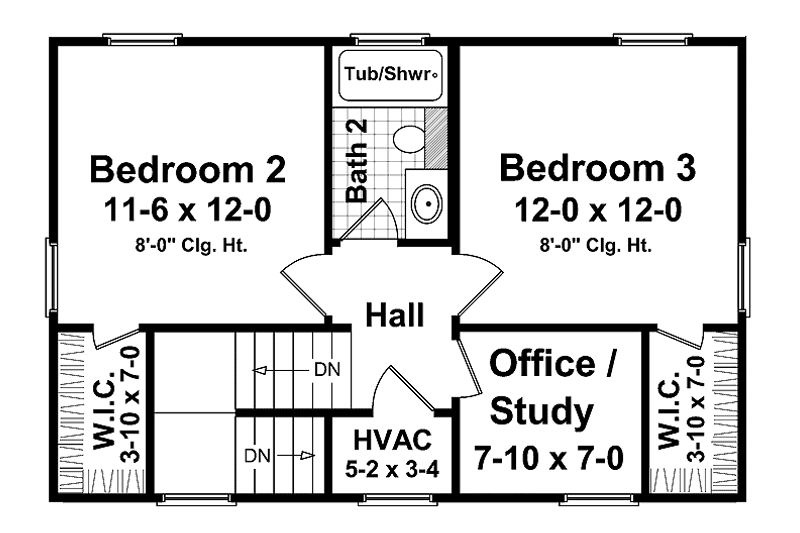 Dream House Plan - Floor Plan - Upper Floor for Traditional House Plan #21-420 - 3 bed, 2 bath