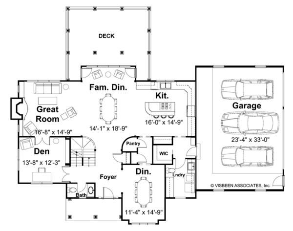 Architectural House Design - Craftsman Floor Plan - Main Floor Plan #928-113