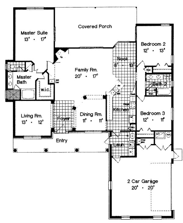 House Blueprint - Country Floor Plan - Main Floor Plan #417-599
