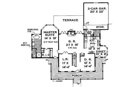 Floor Plan - Main Floor for Farmhouse House Plan #3-257 - 5 bed, 2.5 bath