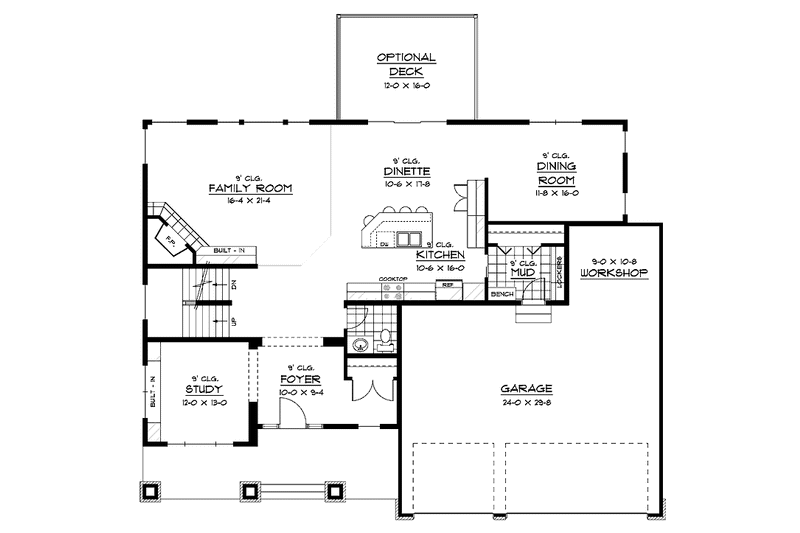 Home Plan - Floor Plan - Main Floor for Traditional House Plan #51-667 - 4 bed, 2.5 bath