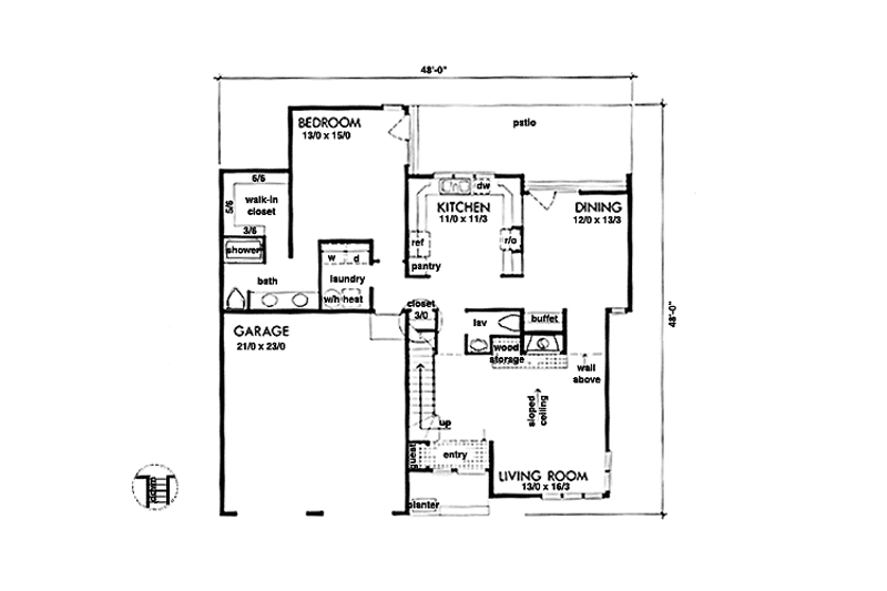 Dream House Plan - Floor Plan - Main Floor for Country House Plan #320-1247 - 3 bed, 2.5 bath