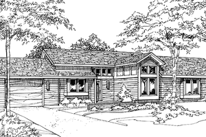 Architectural House Design - Exterior - Front Elevation for Prairie House Plan #320-1069 - 2 bed, 2 bath