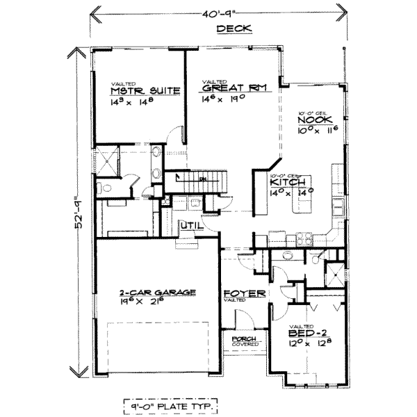 Traditional Floor Plan - Main Floor Plan #308-144