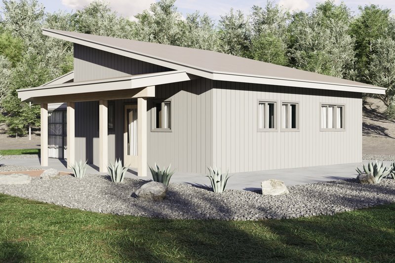 House Plan Design - Exterior - Front Elevation 4 for Modern House Plan #1106-170 - 1 bed, 1 bath