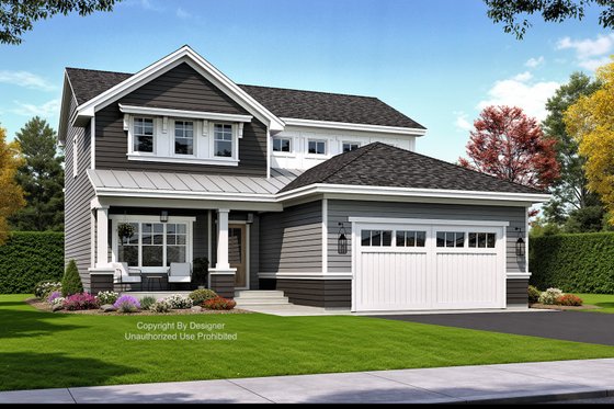 Exterior - Front Elevation 4 for Craftsman House Plan #51-1382 - 3 bed, 3.5 bath
