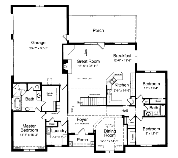 Dream House Plan - Bungalow Floor Plan - Main Floor Plan #46-433