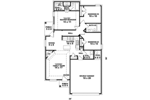 Floor Plan - Main Floor for Southern House Plan #81-690 - 3 bed, 2 bath