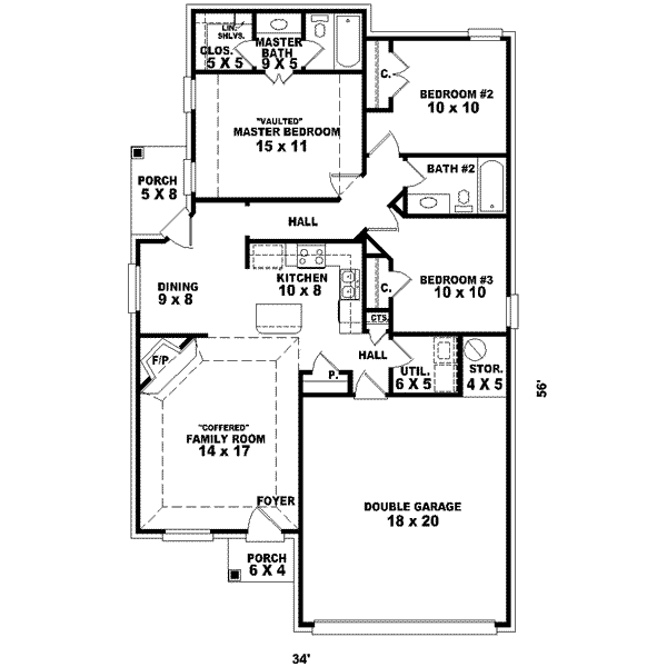 Southern Floor Plan - Main Floor Plan #81-690