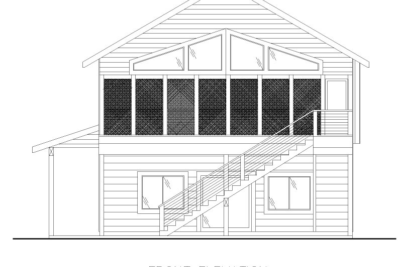 Home Plan - Exterior - Front Elevation 4 for Contemporary House Plan #117-1051 - 2 bed, 2 bath