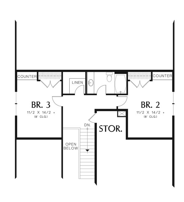 Home Plan - Cottage Floor Plan - Upper Floor Plan #48-633