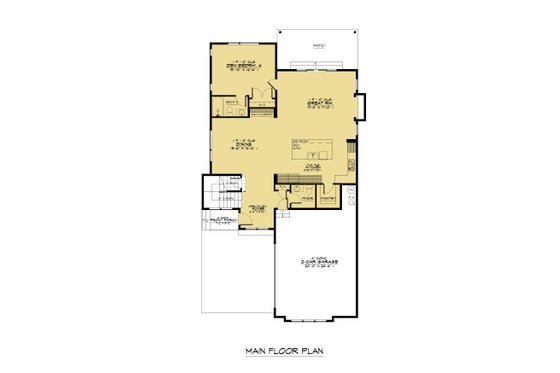 Floor Plan - Main Floor for Modern House Plan #1066-203 - 4 bed, 3.5 bath