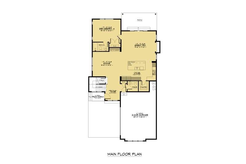 Home Plan - Floor Plan - Main Floor for Modern House Plan #1066-203 - 4 bed, 3.5 bath