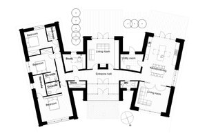 Floor Plan - Main Floor for Modern House Plan #520-6 - 3 bed, 3 bath