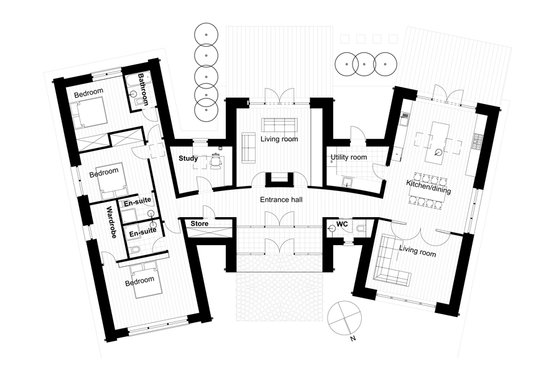 Floor Plan - Main Floor for Modern House Plan #520-6 - 3 bed, 3 bath