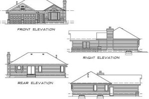 Exterior - Rear Elevation for Traditional House Plan #47-232 - 3 bed, 2 bath