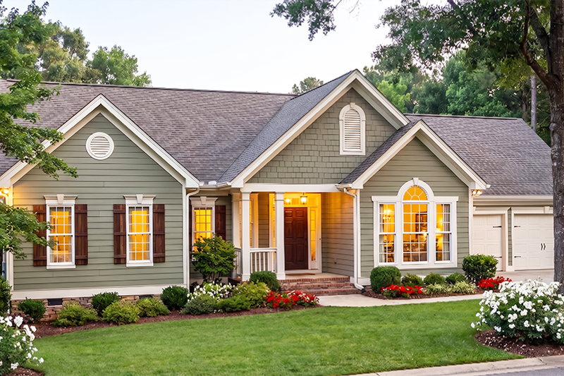 Exterior - Front Elevation 2 for Traditional House Plan #406-199 - 3 bed, 2 bath