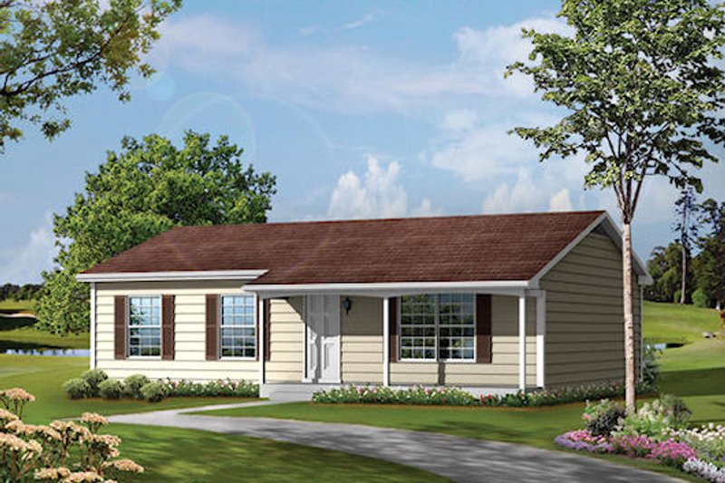 Cottage Style House Plan - 3 Beds 1.5 Baths 1120 Sq/Ft Plan #57-533