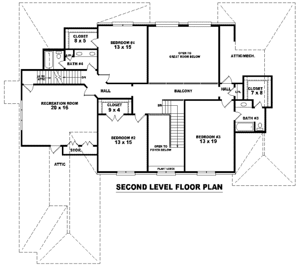 European Floor Plan - Upper Floor Plan #81-1345