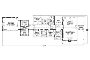 Floor Plan - Main Floor for Craftsman House Plan #124-1202 - 4 bed, 2 bath