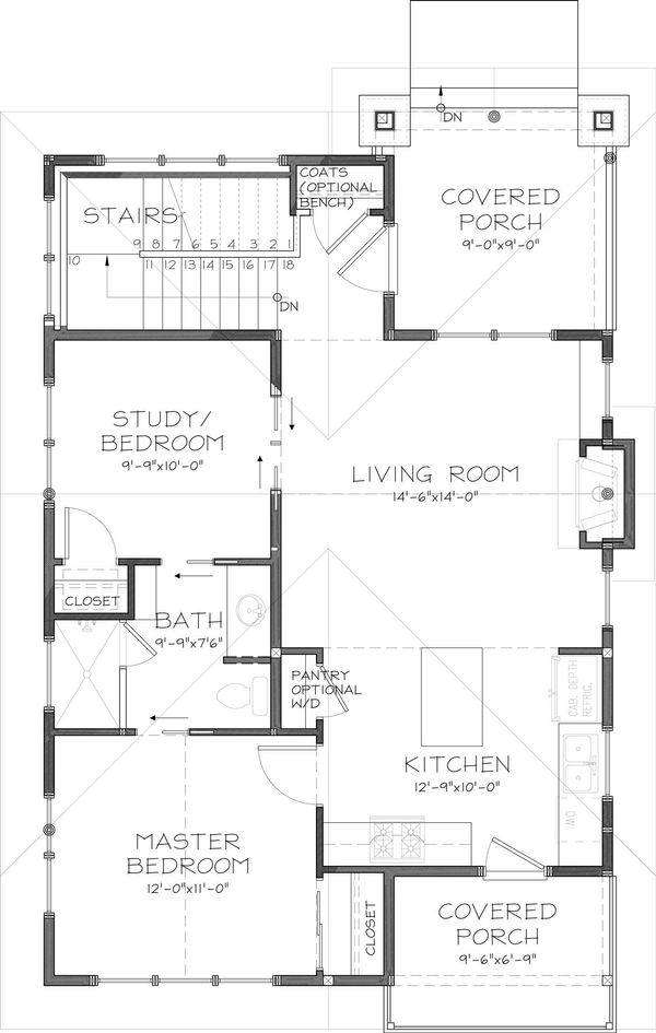 Craftsman Floor Plan - Main Floor Plan #895-37