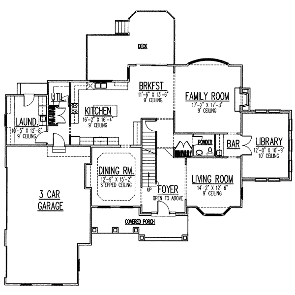 Traditional Floor Plan - Main Floor Plan #9-106