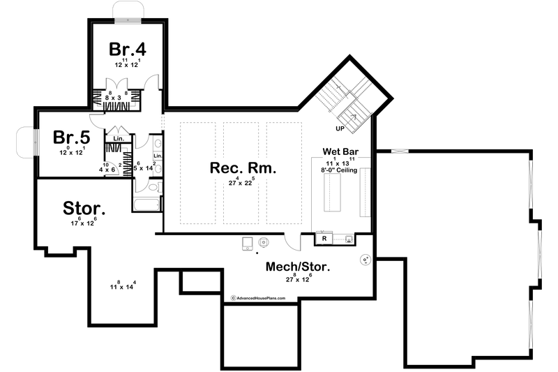Architectural House Design - Floor Plan - Lower Floor for Modern House Plan #455-606 - 3 bed, 2.5 bath
