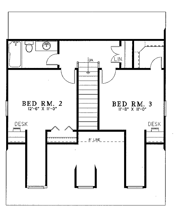 Traditional Floor Plan - Upper Floor Plan #17-261